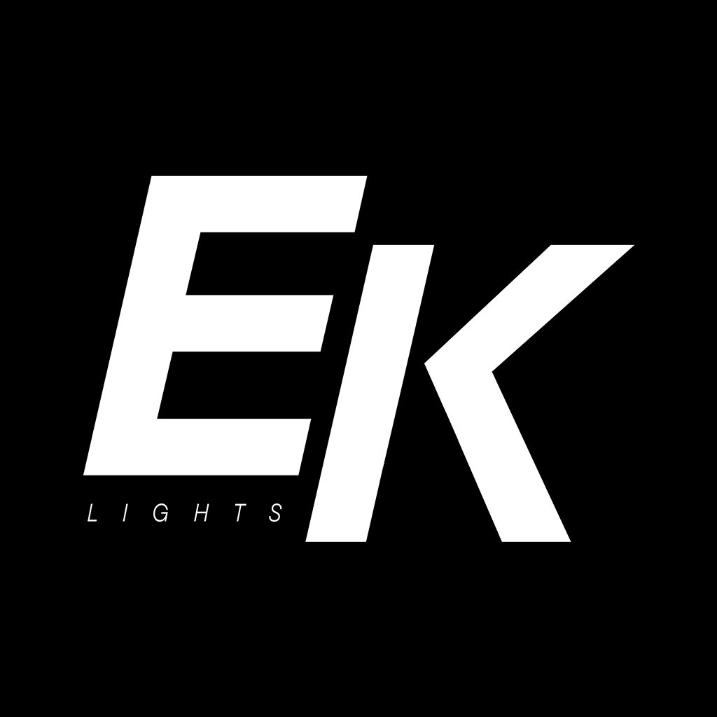 EK Lights kvadratinis logotipo variantas